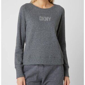 DKNY Women's Rhinestone Embellished Pullover Sweatshirt - M